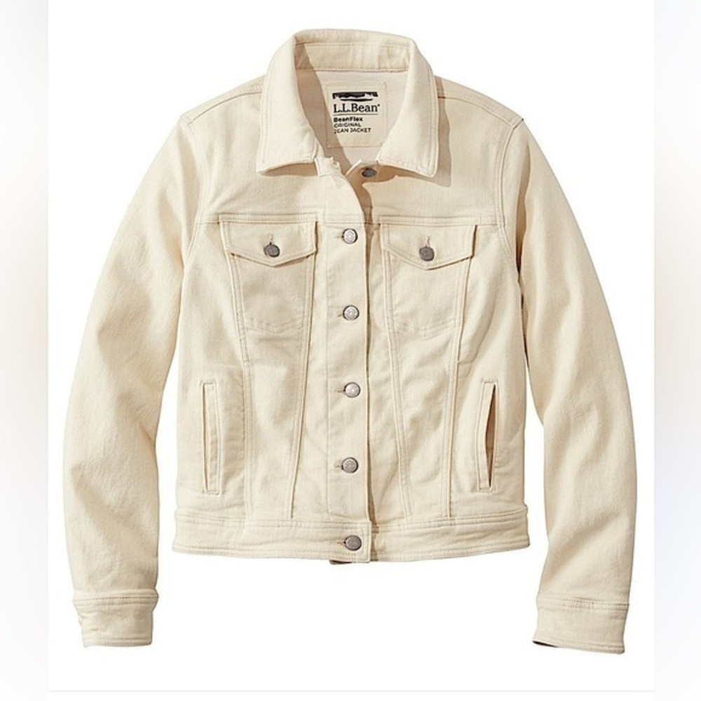 LL Bean Beige Denim Jacket Coastal Cowgirl